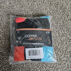 Copper Flux Anti-Fatigue Knee High Compression Socks 6 Pairs L/XL Multicolor